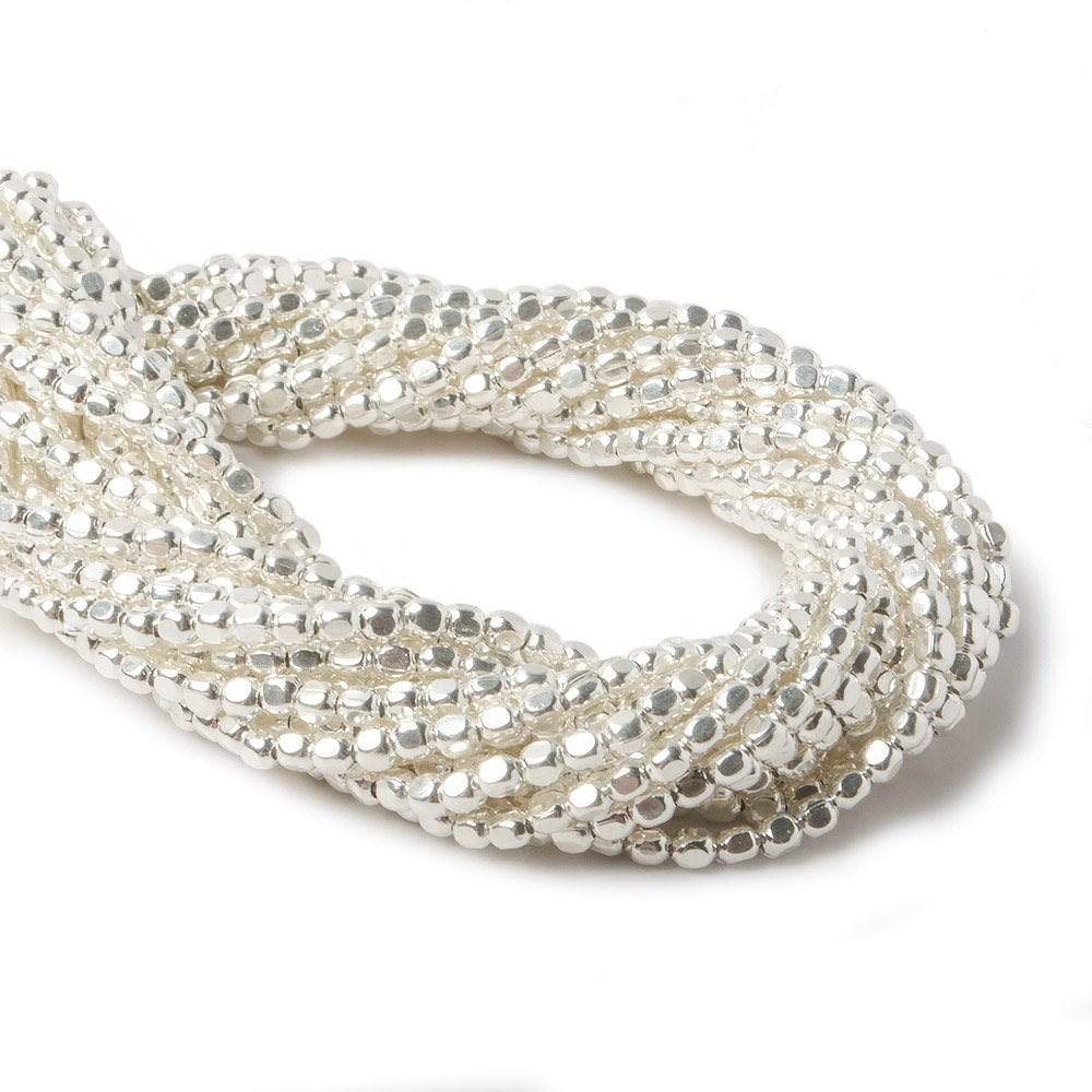 2mm Sterling Silver Plain Cube 8 inch 81 beads