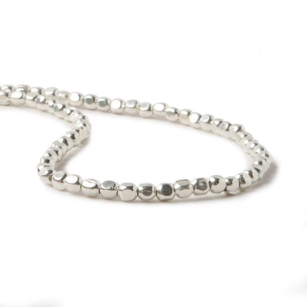 2mm Sterling Silver Plain Cube 8 inch 81 beads