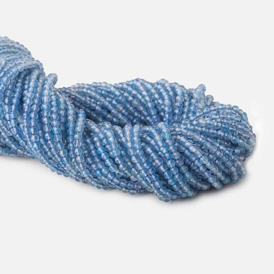 2mm Swiss Blue Chalcedony microfaceted round beads 13 inch 165 pieces