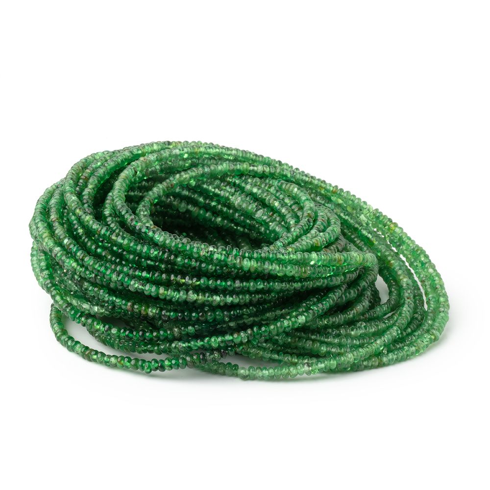 2mm Tsavorite Garnet Plain Rondelle Beads 18 inch 345 pieces
