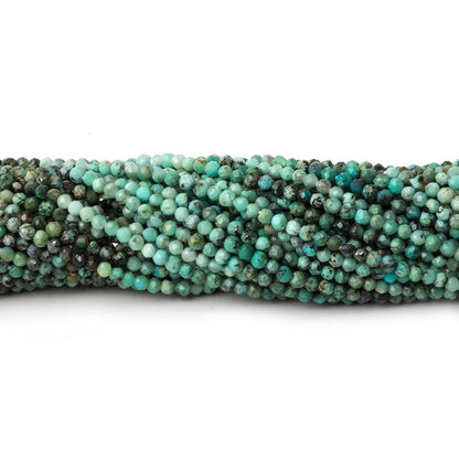 2mm Turquoise micro faceted rondelle beads 13 inch 195 pcs AA