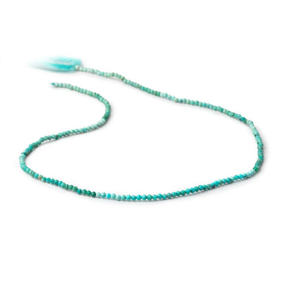 2mm Turquoise Micro Faceted Round Beads 12.5 inch 192 pieces