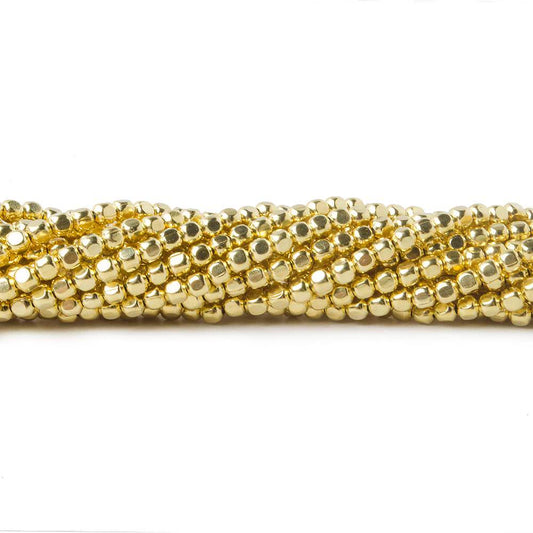 2mm Vermeil Cube Beads 92 beads 8 inch