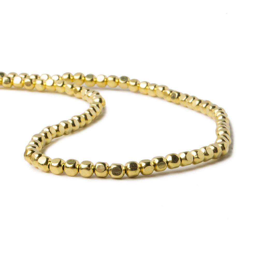 2mm Vermeil Cube Beads 92 beads 8 inch