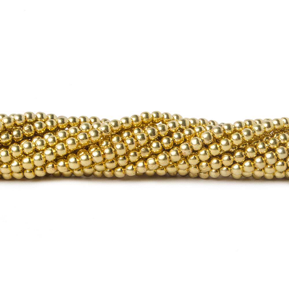 2mm Vermeil Plain Round Beads 96 beads 8 inch