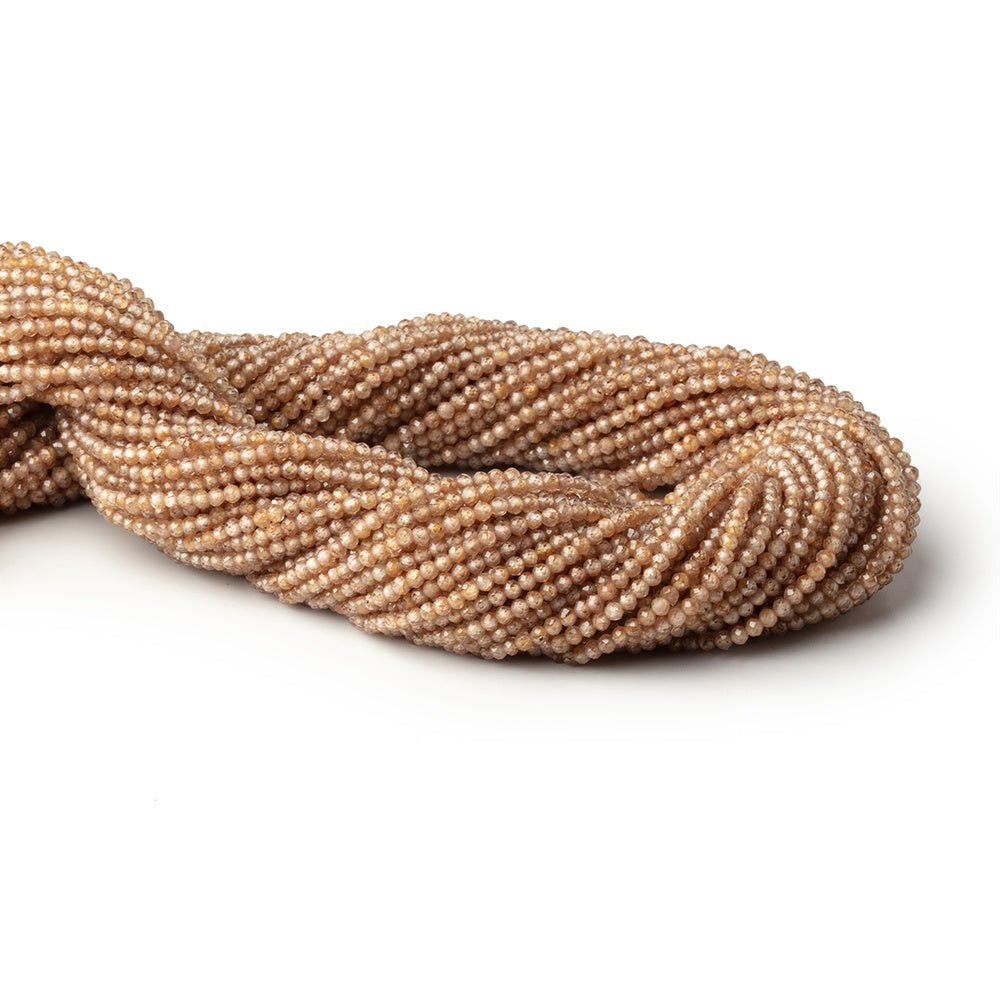 2mm Warm Brown Zircon Micro Faceted Rondelles 12.5 inch 174 Beads AA