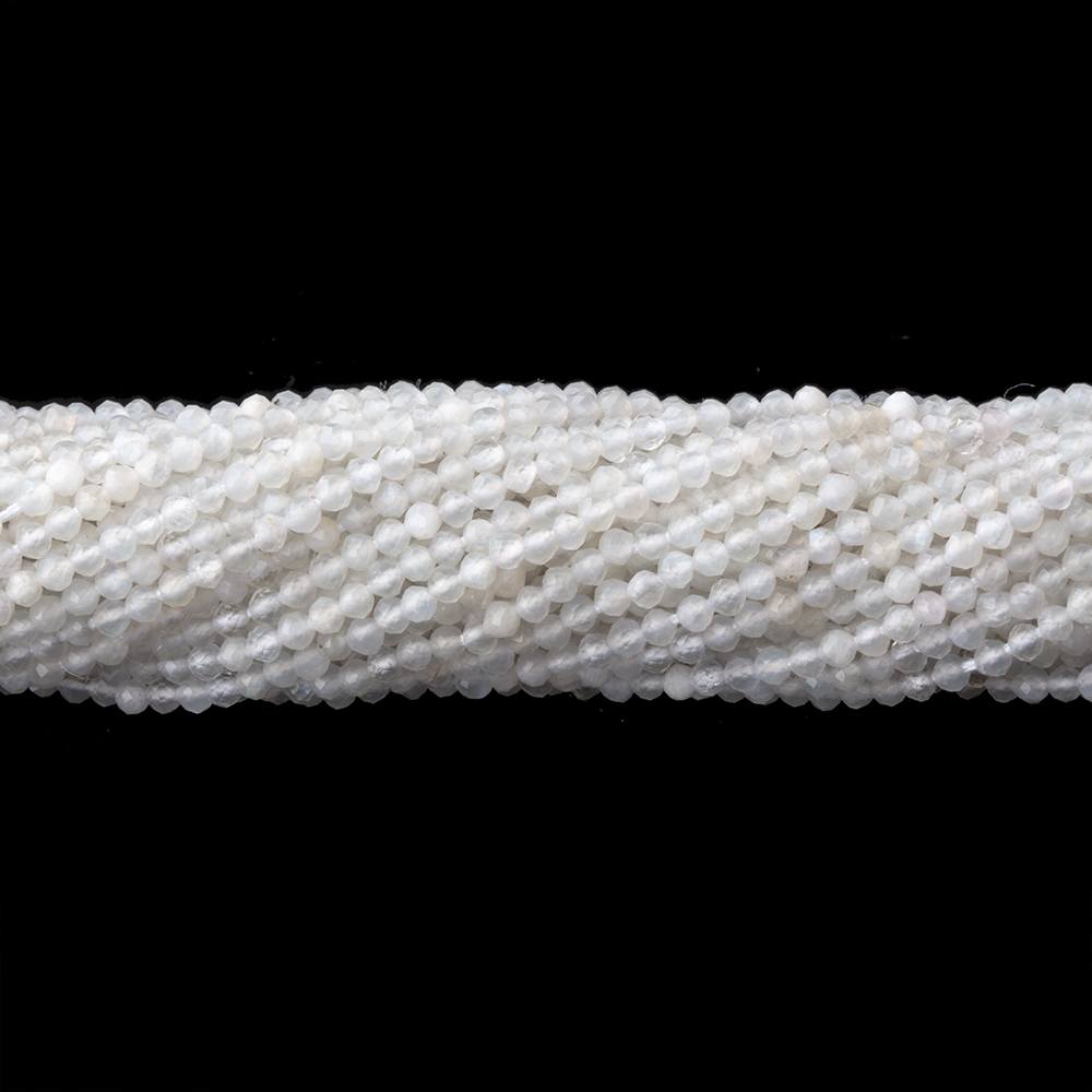 2mm White Moonstone micro faceted rondelle beads 12.5 inch 190 pieces