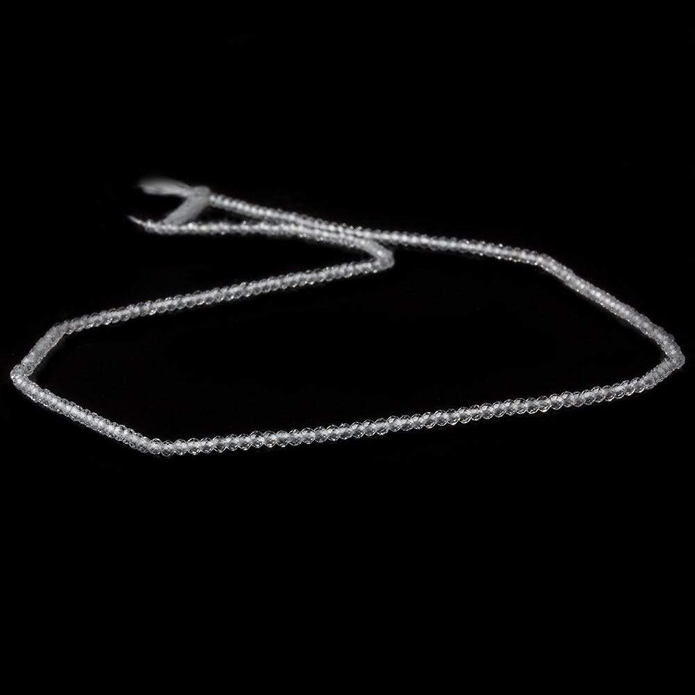 2mm White Topaz Micro Faceted Rondelle Beads 13 inch 220 pieces AAA Grade