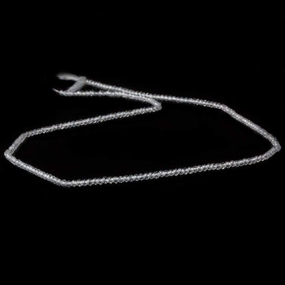 2mm White Topaz Micro Faceted Rondelle Beads 13 inch 220 pieces AAA Grade