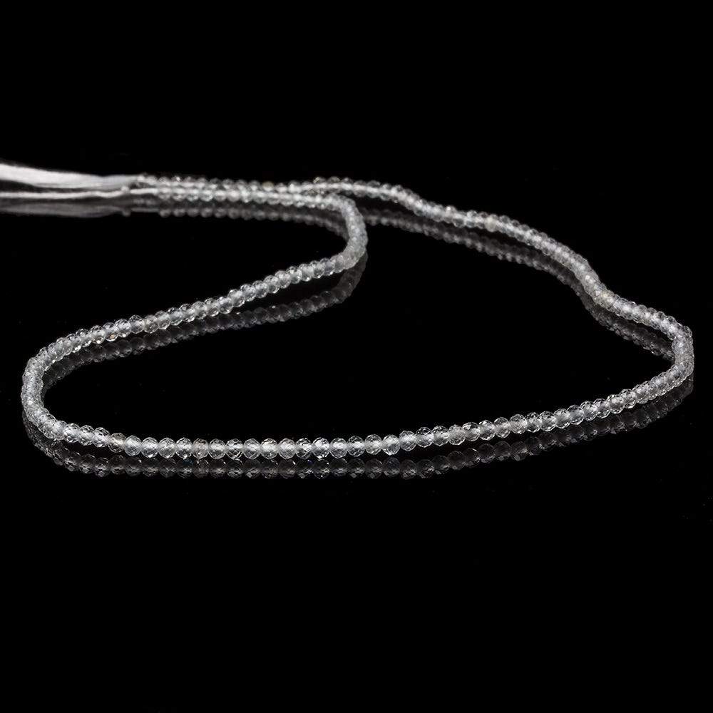 2mm White Topaz micro-faceted rondelles 13 inch 215 beads AAA