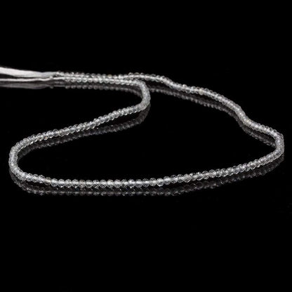 2mm White Topaz micro-faceted rondelles 13 inch 215 beads AAA