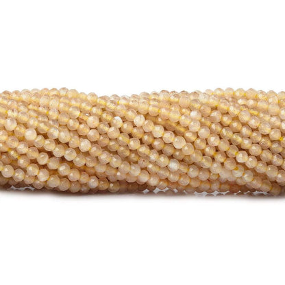 2mm Yellow Aventurine microfaceted round beads 13 inch 175 pieces