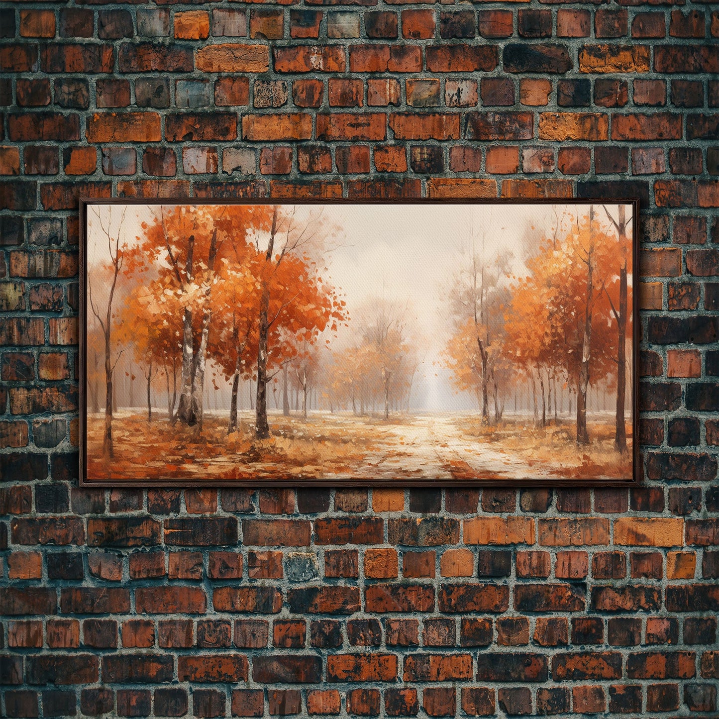 Seasonal Decor, Fall Centerpiece Landscape Painting Canvas Print, Autumn Decor, Fall Centerpiece, Fall Home Decor, Fall Farmhouse Wall Decor