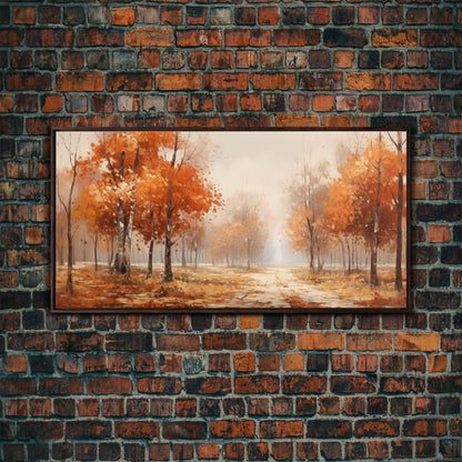 Seasonal Decor, Fall Centerpiece Landscape Painting Canvas Print, Autumn Decor, Fall Centerpiece, Fall Home Decor, Fall Farmhouse Wall Decor