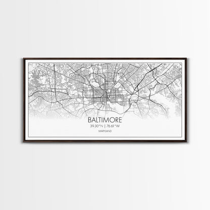 Baltimore Street Map, Maryland Map, Map Print, Modern Art, Wall Art, Canvas Print, Home Office Wall Art, Non Binary Gifts, Camper Décor