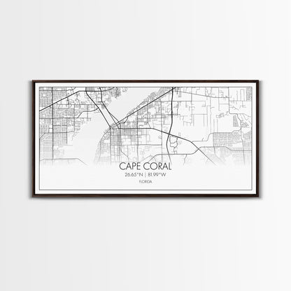 Cape Coral Street Map, Florida Map, Map Print, Modern Art, Wall Art, Canvas Art, Rustic Décor, Bedroom Décor Women, Gift For The Home
