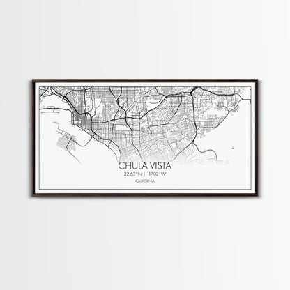 Chula Vista Street Map, California Map, Map Print, Modern Art, Wall Art, Canvas Art, Laundry Room Décor, Homeschool Wall Art, Over Bed Art