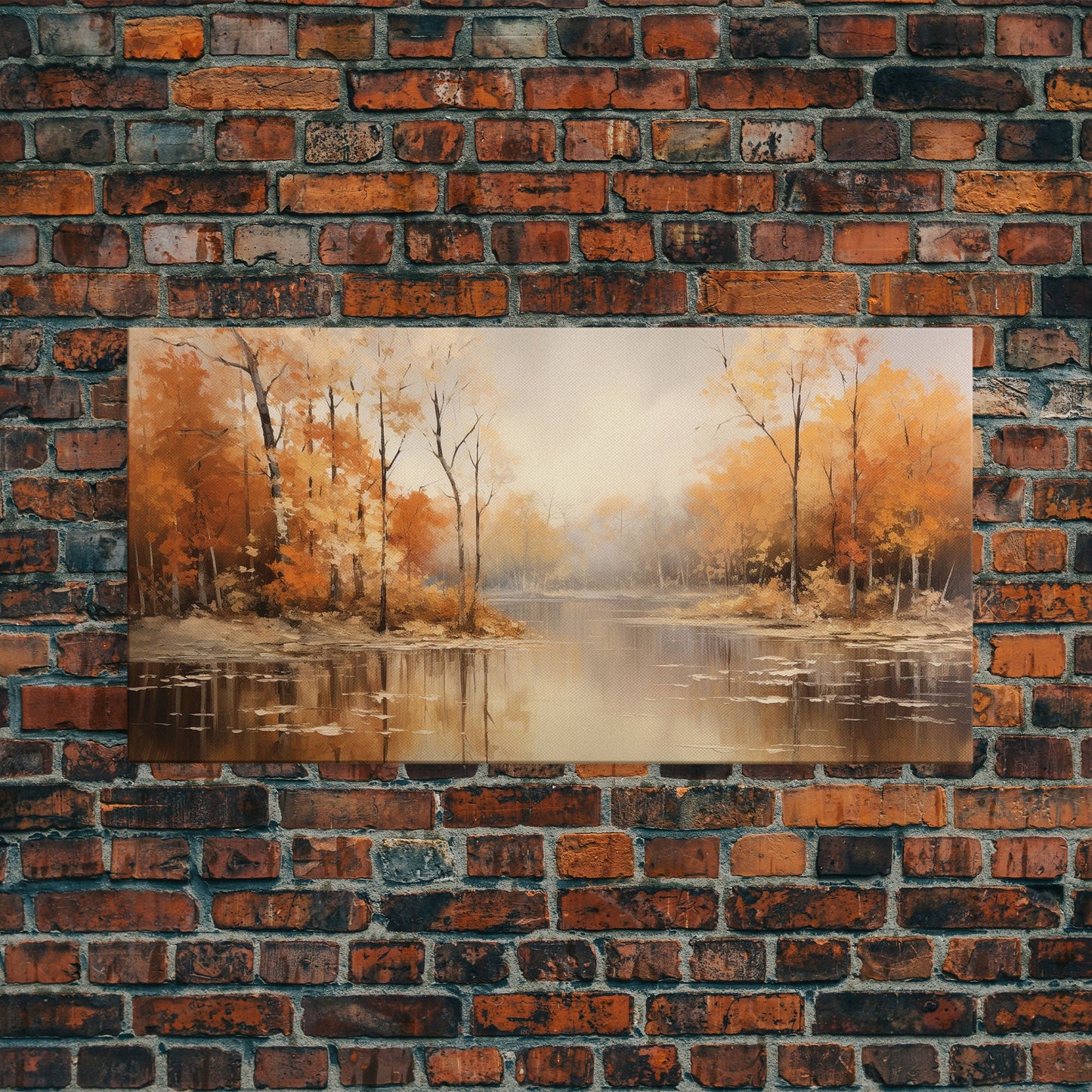 Fall Centerpiece Landscape Painting Canvas Print, Autumn Decor, Fall Centerpiece, Fall Home Decor, Fall Wall Decor, Fall Home Decor
