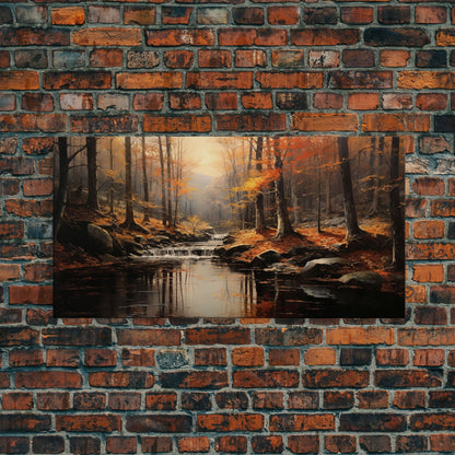 Fall Centerpiece Landscape Painting Canvas Print, Autumn Decor, Fall Centerpiece, Fall Home Decor, Fall Wall Decor, Fall Home Decor