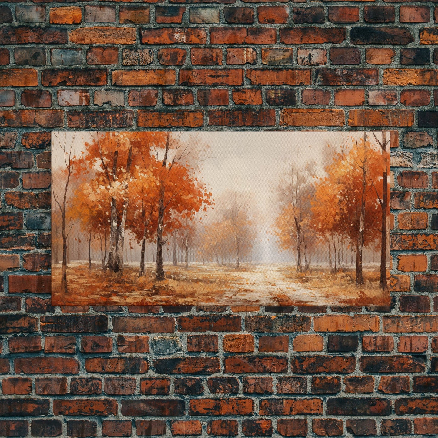 Seasonal Decor, Fall Centerpiece Landscape Painting Canvas Print, Autumn Decor, Fall Centerpiece, Fall Home Decor, Fall Farmhouse Wall Decor