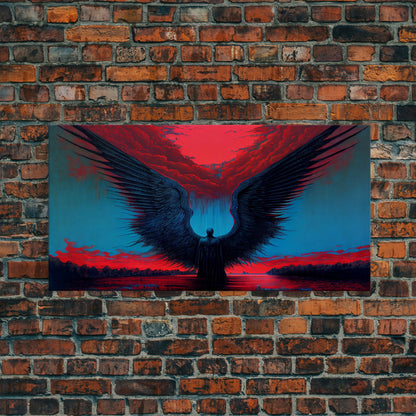 Angel Gabriel, Angelic Art, Gothic Angel Framed canvas print, cool colorful wall decor