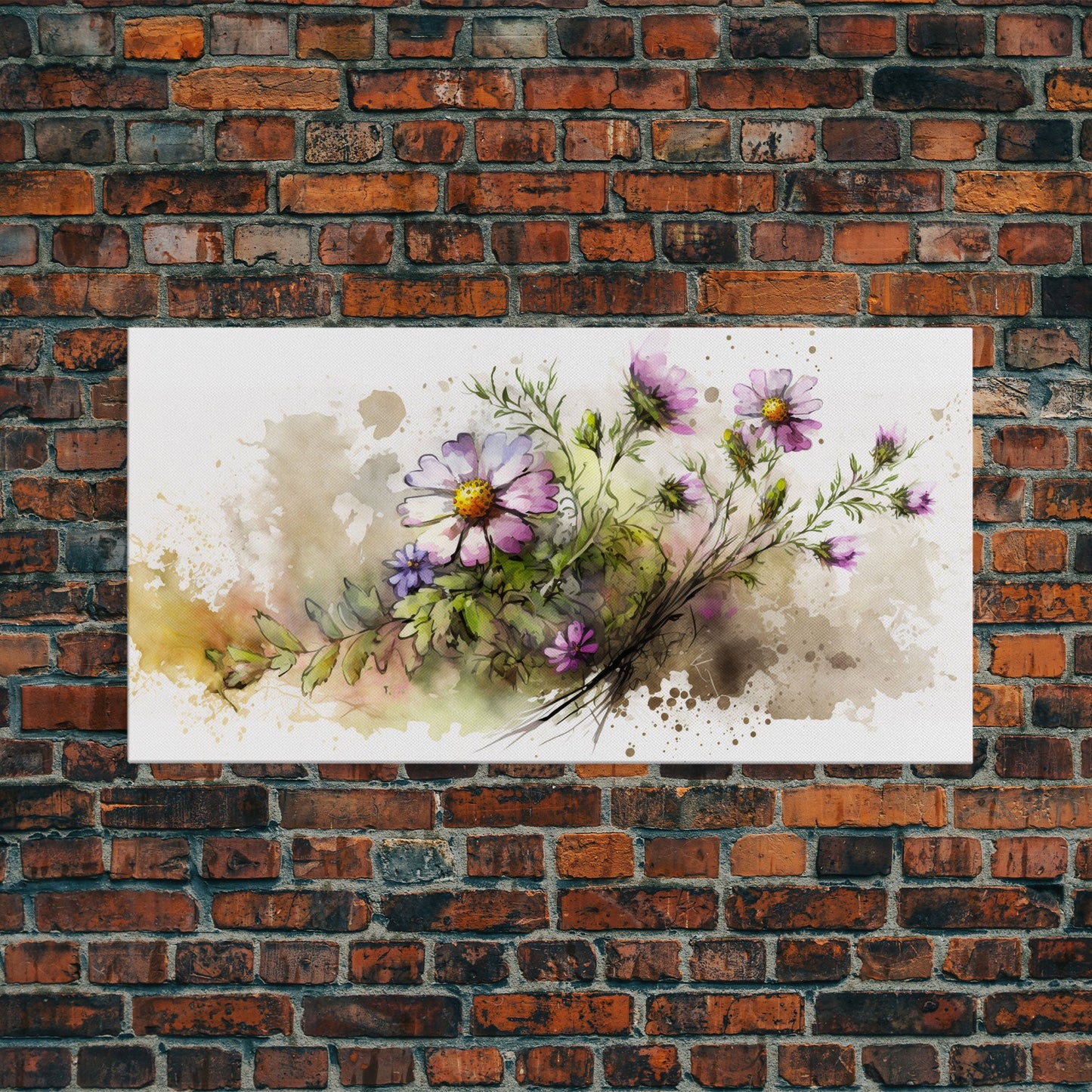 Abstract Wildflower Meadow Painting, Colorful Vibrant Botanical Art Prints, Abstract Mixed Media flower Art, Extra Large Painting, Wall Art