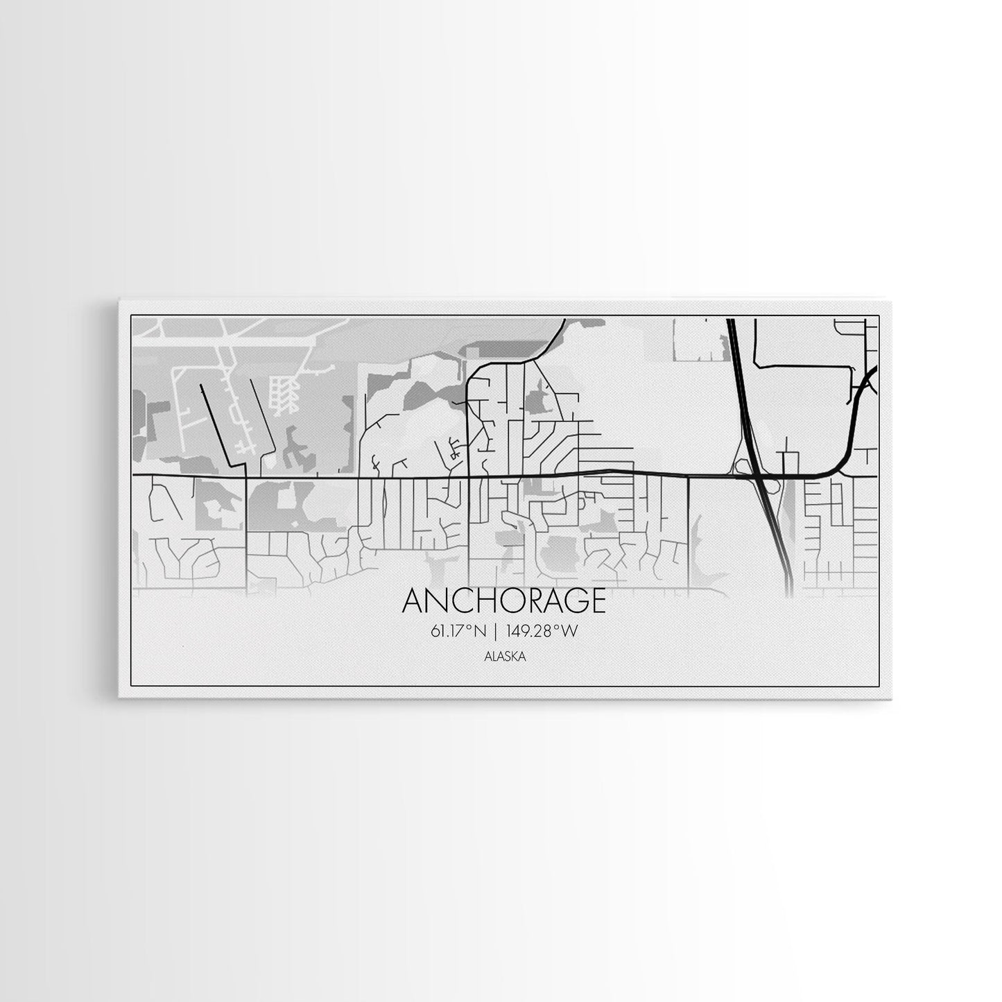 Anchorage Street Map, Alaska Map, Map Print, Modern Art, Wall Art, Canvas Print, Bedroom Décor, City Map Wall Art, Minimalist Décor, Prints