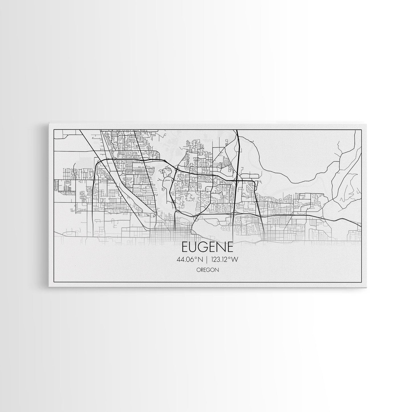 Eugene Street Map, Oregon Map, Map Art, Minimalist Art, Wall Art, Canvas Art, Newlywed Gift, Bar Wall Décor, Rustic Home Décor, Couples Gift