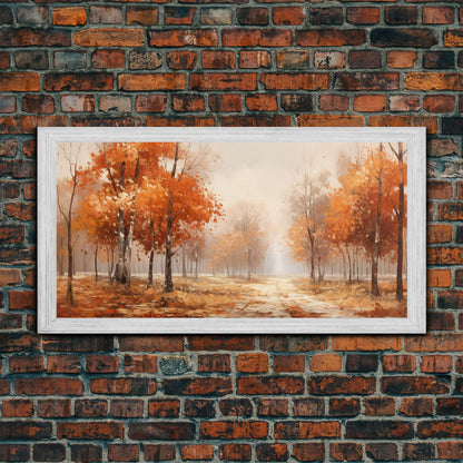 Seasonal Decor, Fall Centerpiece Landscape Painting Canvas Print, Autumn Decor, Fall Centerpiece, Fall Home Decor, Fall Farmhouse Wall Decor