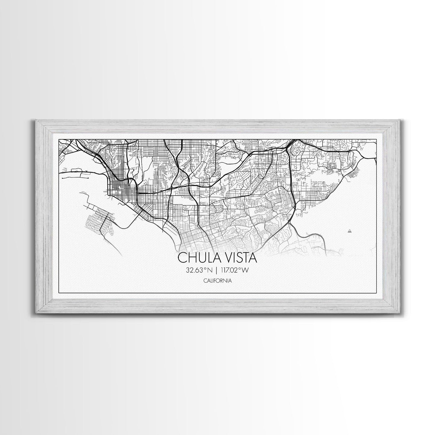 Chula Vista Street Map, California Map, Map Print, Modern Art, Wall Art, Canvas Art, Laundry Room Décor, Homeschool Wall Art, Over Bed Art