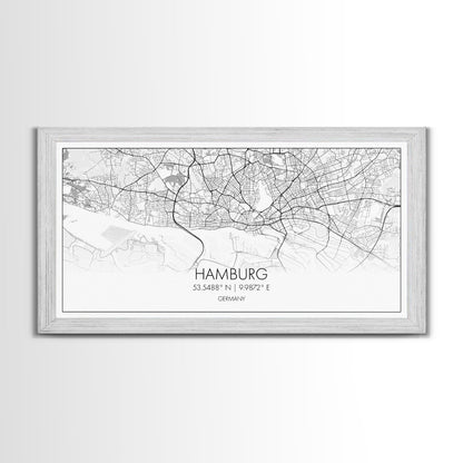 Stadtplan von Hamburg, Deutschlandkarte, Kartenkunst, Minimalistische Kunst, Wandbild, Leinwandbild, Europa-Wandbild, Geschenkideen für Väter, Wandbild fürs Büro, Einzigartige Kunst