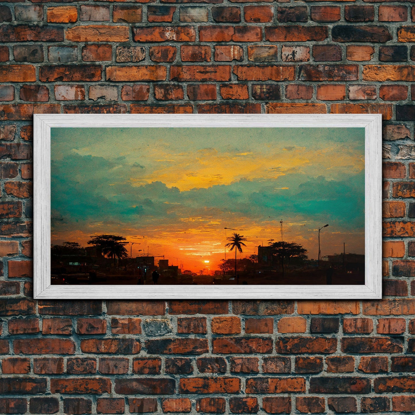 Los Angeles canvas print, sunset art, Los Angeles at Sunset, California, living room wall art, guest room wall art