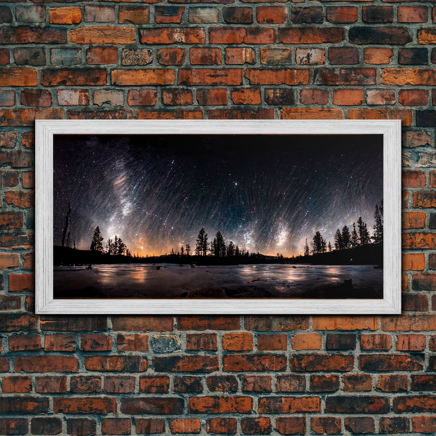 Canvas Wall Art Landscape Mountains Nature Painting Prints Minimalist Modern Home Artwork Decoration Night Sky With Stars