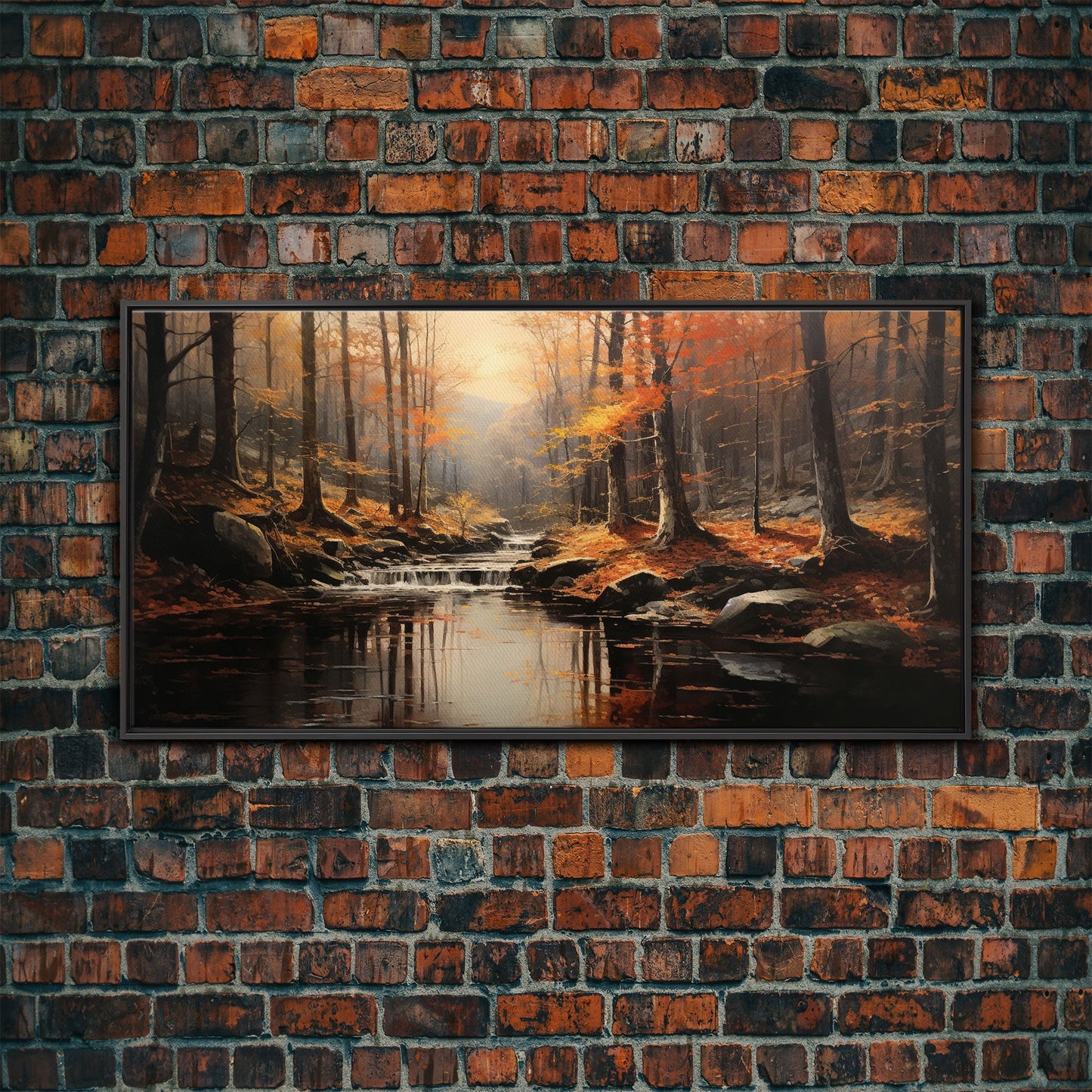 Fall Centerpiece Landscape Painting Canvas Print, Autumn Decor, Fall Centerpiece, Fall Home Decor, Fall Wall Decor, Fall Home Decor