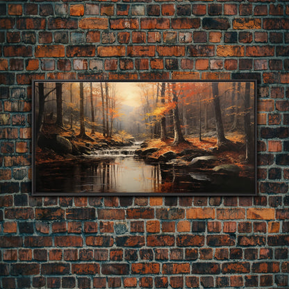 Fall Centerpiece Landscape Painting Canvas Print, Autumn Decor, Fall Centerpiece, Fall Home Decor, Fall Wall Decor, Fall Home Decor