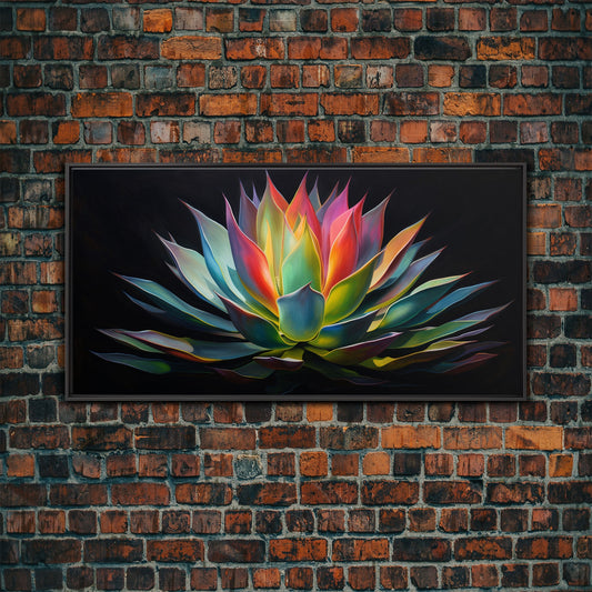 Agave Cactus Art, Modern and Colorful Art, Rainbow Agave Art, Plant Decor, Contemporary Art, Ready To Hang, Large Print, Southwest Landscape