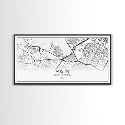 Austin Street Map, Texas Map, Map Print, Modern Art, Wall Art, Canvas Print, Teen Girl Room Décor, Gift For Coworker, Bookshelf Décor