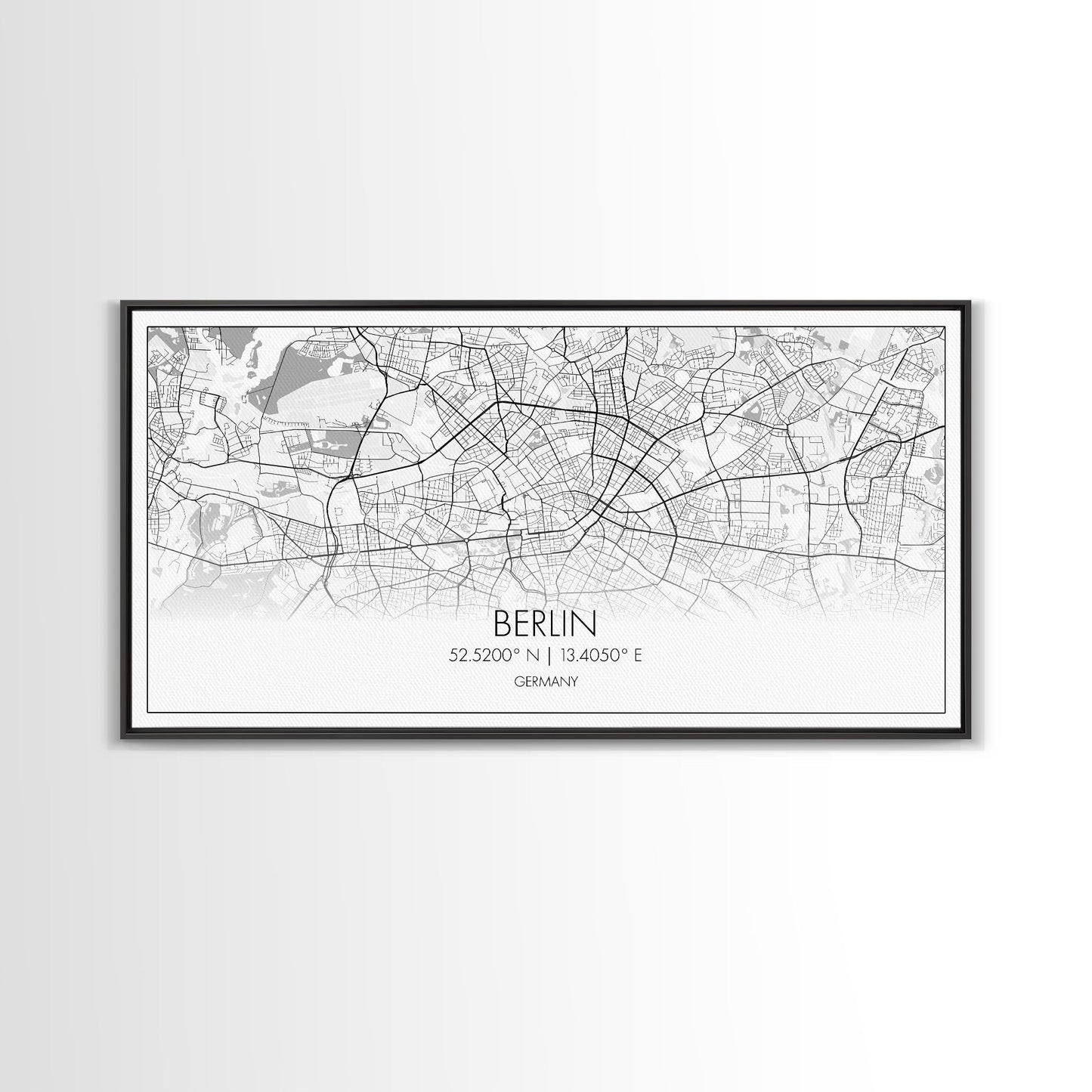 Berlin Street Map, Germany Map, Map Print, Modern Art, Wall Art, Canvas Print, Gift For New Home, Couples Décor, Minimalist Wall Art