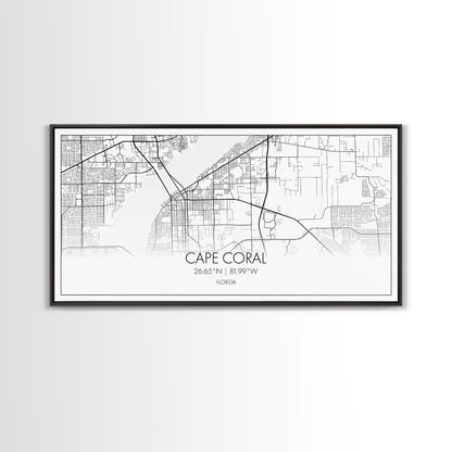 Cape Coral Street Map, Florida Map, Map Print, Modern Art, Wall Art, Canvas Art, Rustic Décor, Bedroom Décor Women, Gift For The Home