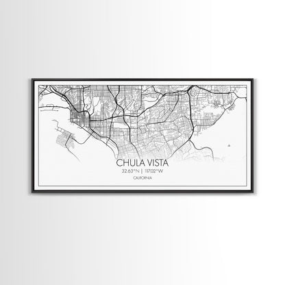 Chula Vista Street Map, California Map, Map Print, Modern Art, Wall Art, Canvas Art, Laundry Room Décor, Homeschool Wall Art, Over Bed Art