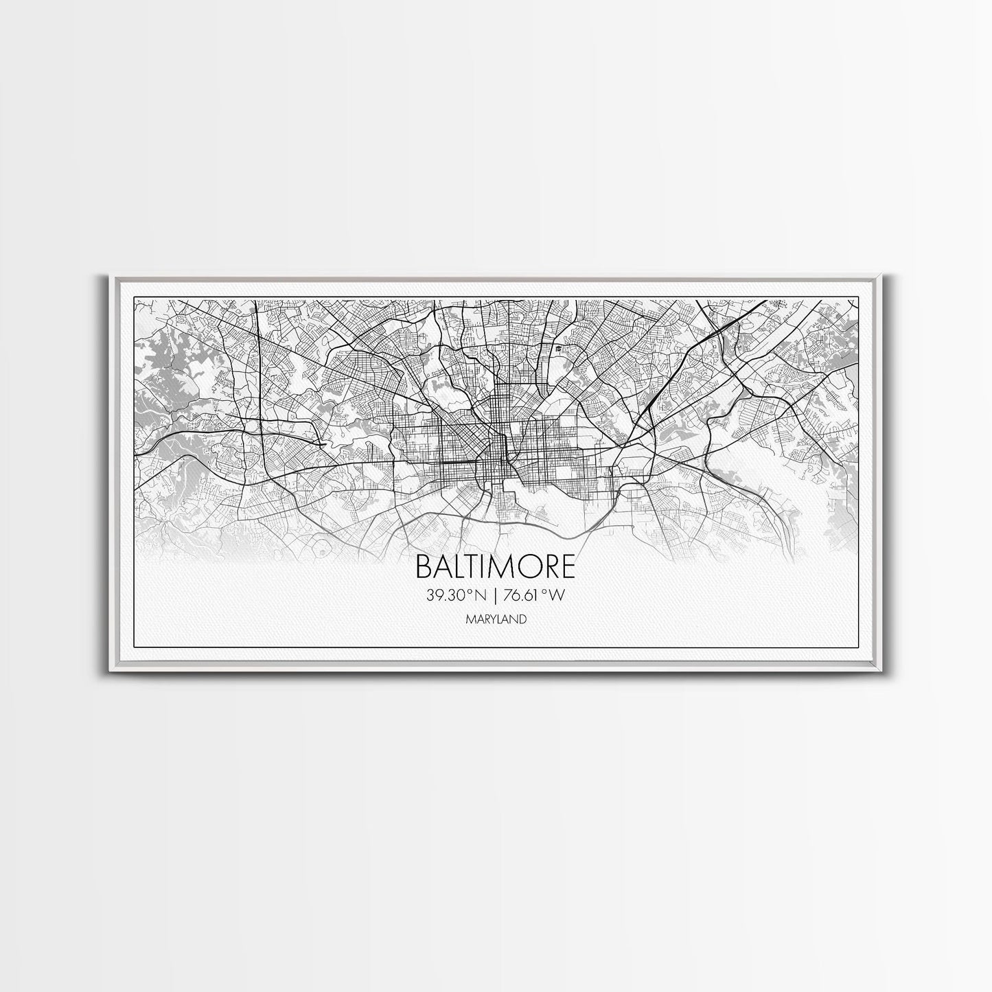 Baltimore Street Map, Maryland Map, Map Print, Modern Art, Wall Art, Canvas Print, Home Office Wall Art, Non Binary Gifts, Camper Décor