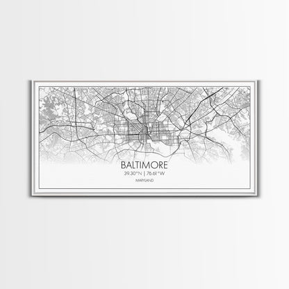 Baltimore Street Map, Maryland Map, Map Print, Modern Art, Wall Art, Canvas Print, Home Office Wall Art, Non Binary Gifts, Camper Décor