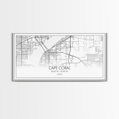 Cape Coral Street Map, Florida Map, Map Print, Modern Art, Wall Art, Canvas Art, Rustic Décor, Bedroom Décor Women, Gift For The Home