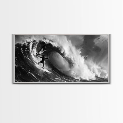 Skull and Crossbones Pirate Surfer - Pirate Surf - Mancave Decor - Office Decor - Pirate Surfer