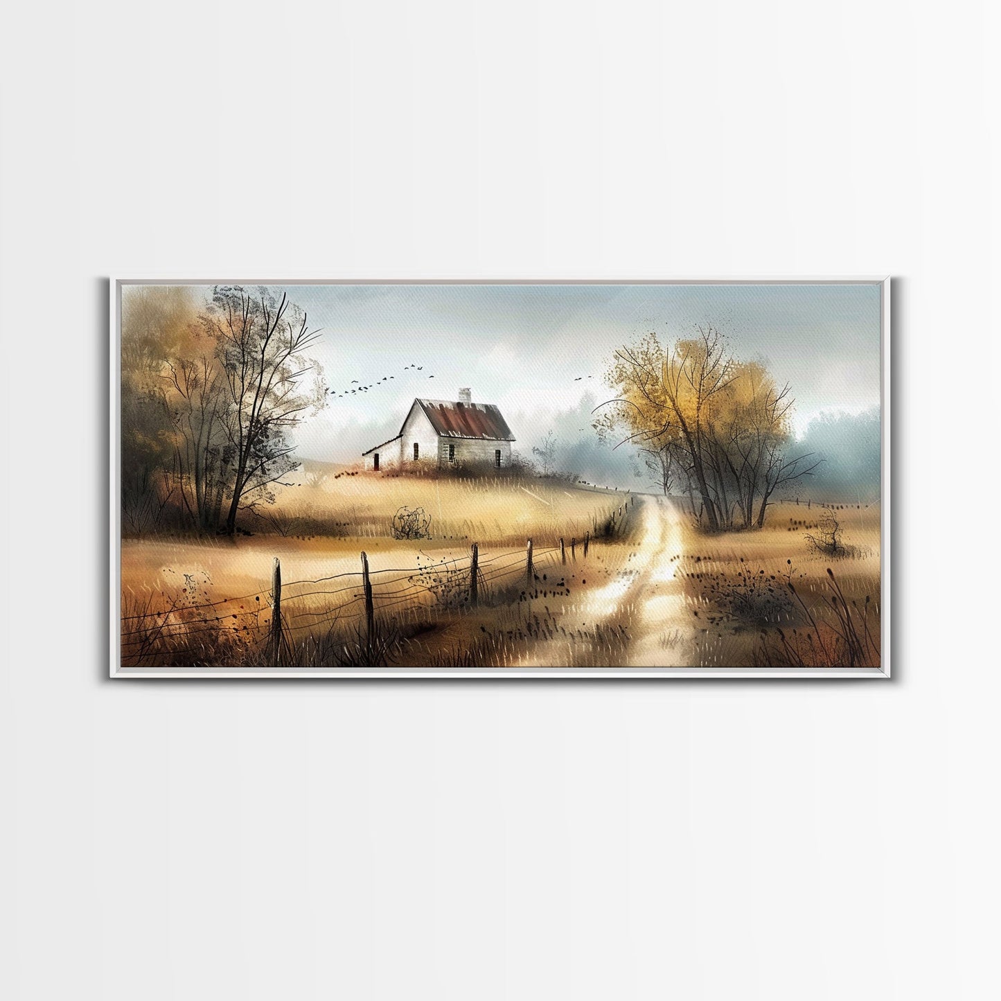 Prickly Pear Cactus Blooming in Desert Sunset, Eye-catching Framed Canvas Print for Living Room, Boho Wall Art, Floral Decor