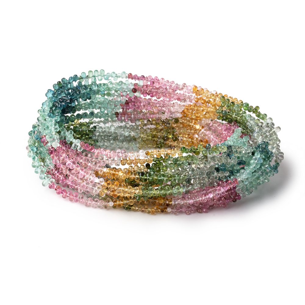 2x1.5-4x2mm Afghani Tourmaline Micro Faceted Tear Drop Beads 17 inch 342 pieces AAA