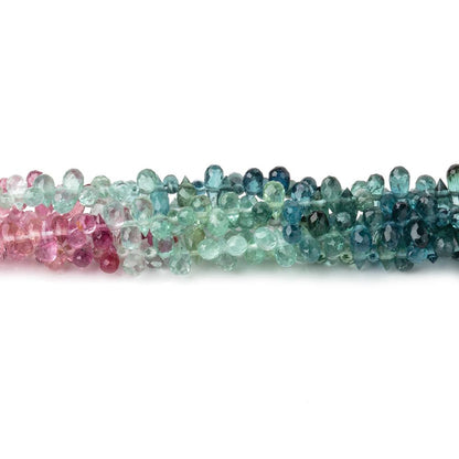 2x1.5-4x2mm Afghani Tourmaline Micro Faceted Tear Drop Beads 17 inch 342 pieces AAA