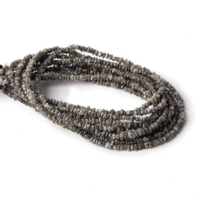 2x2-3x3mm Platinum Grey Diamond Unfaceted Nugget Beads 15 inch 220 pieces