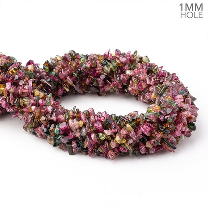 2x2-3x7mm Multi Color Tourmaline Chip Beads 15.5 inch 180 pieces 1mm hole