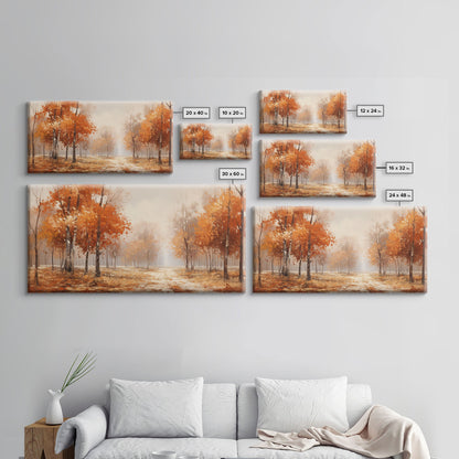 Seasonal Decor, Fall Centerpiece Landscape Painting Canvas Print, Autumn Decor, Fall Centerpiece, Fall Home Decor, Fall Farmhouse Wall Decor